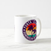 Punta Cana Dominican Palm Tree Retro Sunset Kaffeetasse (VorderseiteRechts)