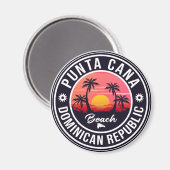 Punta Cana Dominican Palm Tree Retro Sunset Magnet (Vorderseite/Rückseite)