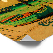 Punta Cana Dominican Palm Tree Retro Sunset Poster (Ecke)