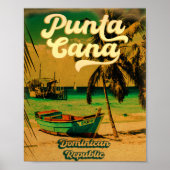 Punta Cana Dominican Palm Tree Retro Sunset Poster (Vorne)