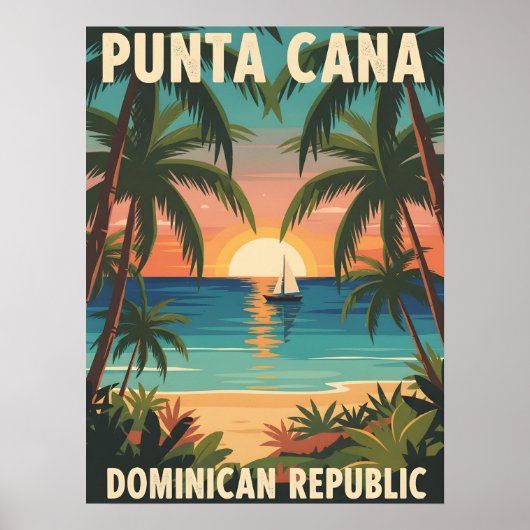 Punta Cana Dominican Republic Tropical Sunset  Poster (Vorne)