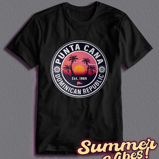 Punta Cana Dominican Retro Sunset 60er Souvenirs T-Shirt