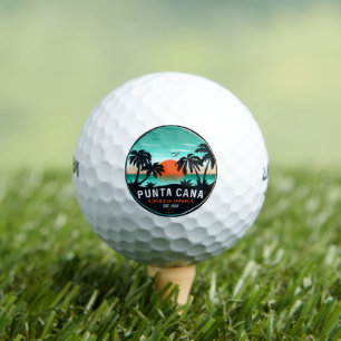 Punta Cana Dominican Retro Sunset Souvenir 60er Golfball