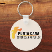 Punta Cana Dominican Retro Sunset Souvenir 60er Schlüsselanhänger (Rückseite)