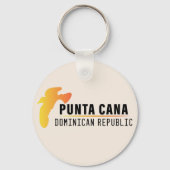 Punta Cana Dominican Retro Sunset Souvenir 60er Schlüsselanhänger (Rückseite)