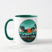 Punta Cana Dominican Retro Sunset Souvenir 60er Tasse (Links)