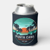 Punta Cana Dominican Retro Sunset Souvenir 80er Dosenkühler (Kanne Vorderseite)
