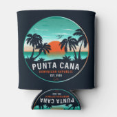 Punta Cana Dominican Retro Sunset Souvenir 80er Dosenkühler (Rückseite)