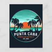 Punta Cana Dominican Retro Sunset Souvenir 80er Postkarte (Vorderseite)