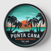 Punta Cana Dominican Retro Sunset Souvenir 80er Uhr (Vorderseite)
