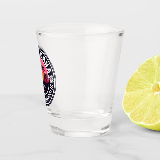 Punta Cana Dominican Retro Sunset Souvenirs 60er Schnapsglas (Rechts)