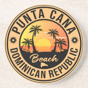 Punta Cana Dominican - Vintager Souvenir 80er Getränkeuntersetzer