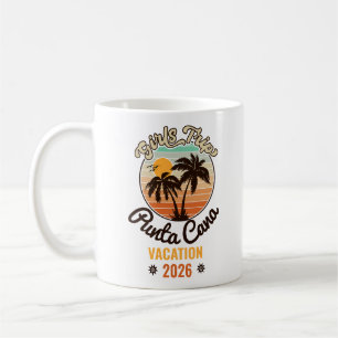 Punta Cana Dominikanische Palme Retro-Sonnenunterg Kaffeetasse
