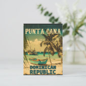 Punta Cana Dominikanische Republik Beach Vintager Postkarte (Stehend Vorderseite)