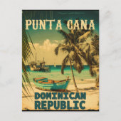 Punta Cana Dominikanische Republik Beach Vintager Postkarte (Vorderseite)