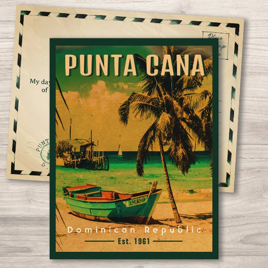 Punta Cana Dominikanische Republik Beach Vintager  Postkarte