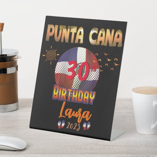 Punta Cana Dominikanische Republik Geburtstagsreis Sockelschild (In SItu)