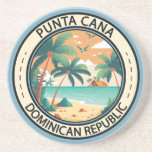 Punta Cana Dominikanische Republik Hut Abzeichen Getränkeuntersetzer<br><div class="desc">Punta Cana Vektorgrafik Design. Die Gegend von Bávaro und Punta Cana bilden zusammen das so genannte Costa del Coco,  oder die Coconut Coast,  ein Gebiet mit üppigen All-Inklusive-Resorts.</div>