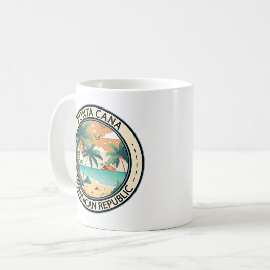 Punta Cana Dominikanische Republik Hut Abzeichen Kaffeetasse (Vorderseite Links)