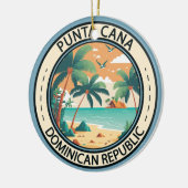 Punta Cana Dominikanische Republik Hut Abzeichen Keramik Ornament (Links)