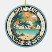 Punta Cana Dominikanische Republik Hut Abzeichen Keramik Ornament (Hinten)