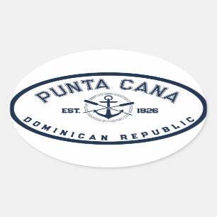 Punta Cana Dominikanische Republik Marine Ruder An Ovaler Aufkleber