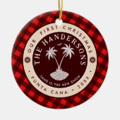 Punta Cana Dominikanische Republik Palme Tree Souv Keramik Ornament (Vorne)