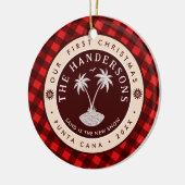 Punta Cana Dominikanische Republik Palme Tree Souv Keramik Ornament (Links)