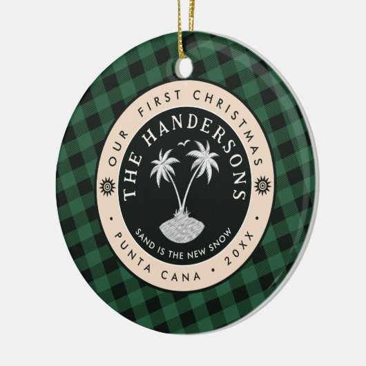 Punta Cana Dominikanische Republik Palme Tree Souv Keramik Ornament (Links)