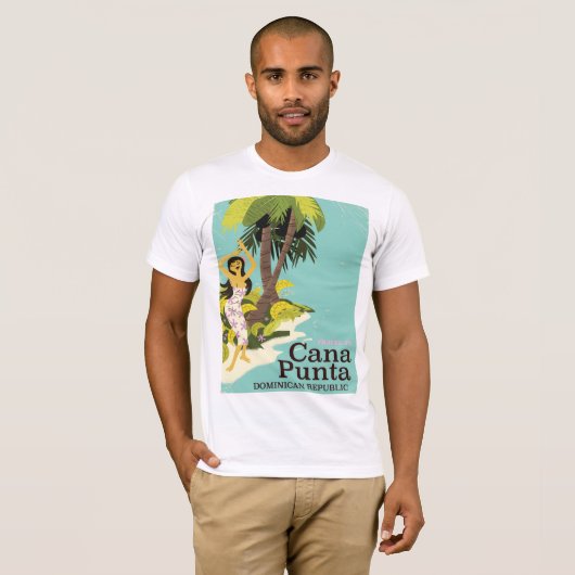 Punta Cana Dominikanische Republik Reiseplakat T-Shirt (Vorne ganz)