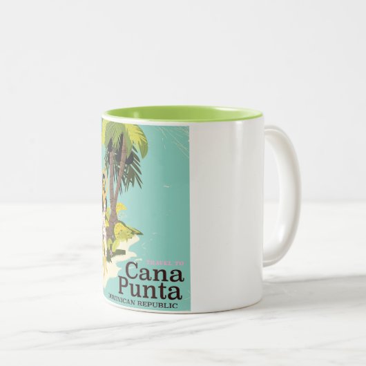 Punta Cana Dominikanische Republik Reiseplakat Zweifarbige Tasse (VorderseiteRechts)