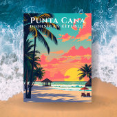 Punta Cana Dominikanische Republik Retro Beach Tra Postkarte