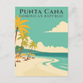 Punta Cana Dominikanische Republik Retro Tropical Postkarte (Vorderseite)