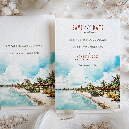 Punta Cana Dominikanische Republik Save the Date Einladung