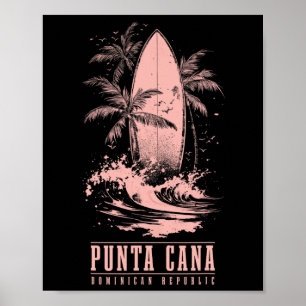 Punta Cana Dominikanische Republik Surfen Vintage Poster