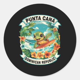 Punta Cana Dominikanische Republik Süße Meeresschi Runder Aufkleber