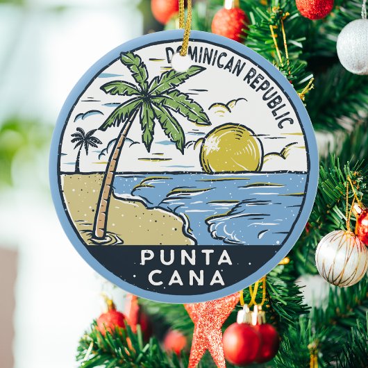 Punta Cana Dominikanische Republik Vintag Keramik Ornament