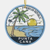 Punta Cana Dominikanische Republik Vintag Keramik Ornament (Vorne)