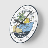 Punta Cana Dominikanische Republik Vintag Runde Wanduhr (Winkel)