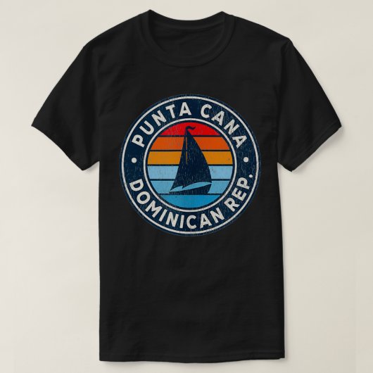 Punta Cana Dominikanische Republik Vintag Sailboat T-Shirt (Design vorne)