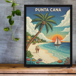 Punta Cana Dominikanische Republik Vintage-Reise Poster