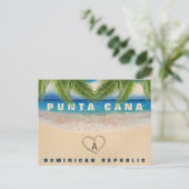 Punta Cana DR Beach Palm verlasse Souvenirs Postkarte (Stehend Vorderseite)