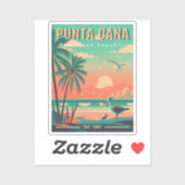 Punta Cana DR. Retro Flamingos Souvenir 1950er Aufkleber (Blatt)