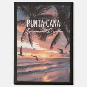 Punta Cana DR Retro Möwe Souvenir tropisch Magnet