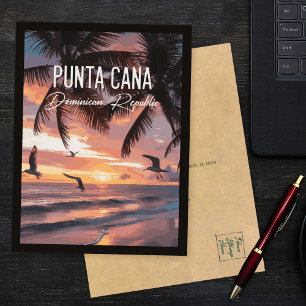 Punta Cana DR Retro Möwe Souvenir tropisch Postkarte