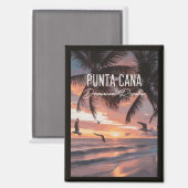 Punta Cana DR Retro Seagull Souvenir tropical Magnet (Vorderseite/Rückseite)