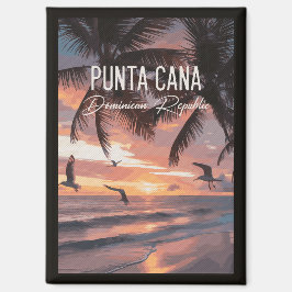 Punta Cana DR Retro Seagull Souvenir tropical Magnet