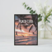 Punta Cana DR Retro Seagull Souvenir tropical Postkarte (Stehend Vorderseite)