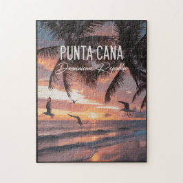 Punta Cana DR Retro Seagull Souvenir tropical Puzzle