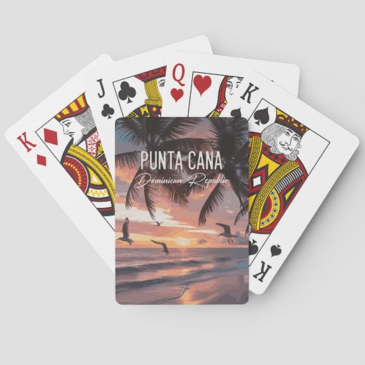 Punta Cana DR Retro Seagull Souvenir tropical Spielkarten (Rückseite)